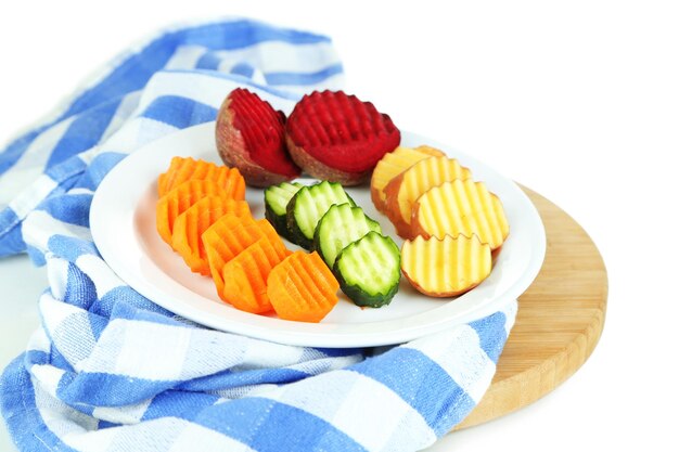 Plates with colorful dishes